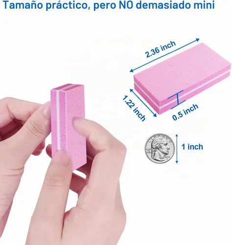 Vista 7 de Juego de pulidor de uñas profesional rosa, 30 piezas, uñas acrílicas y naturales, bloques de tampón de grano 100/180