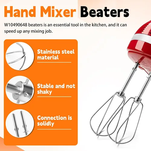 Vista 6 de Accesorios de batidores para batidora de mano para Kitchenaid de acero inoxidable