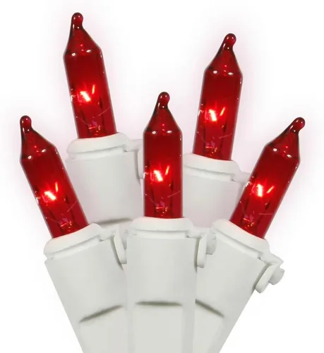 Vista 2 de Vickerman Juego de cerraduras de conexión de extremo de cable blanco ámbar de 100 luces con espacio de 4 pulgadas y 33 pies de longitud, viene