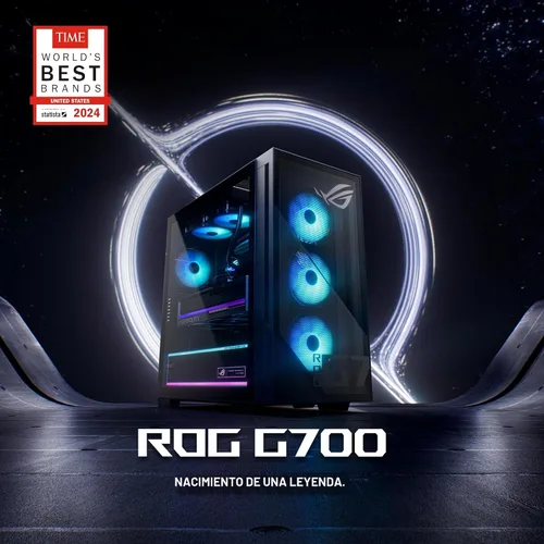 Vista 9 de ASUS ROG G700 (2025) PC de escritorio para juegos, procesador Intel® Core™ Ultra 7 265KF, NVIDIA® GeForce RTX™ 5070, SSD M.2 NVMe™ PCIe® 4 de 1 TB