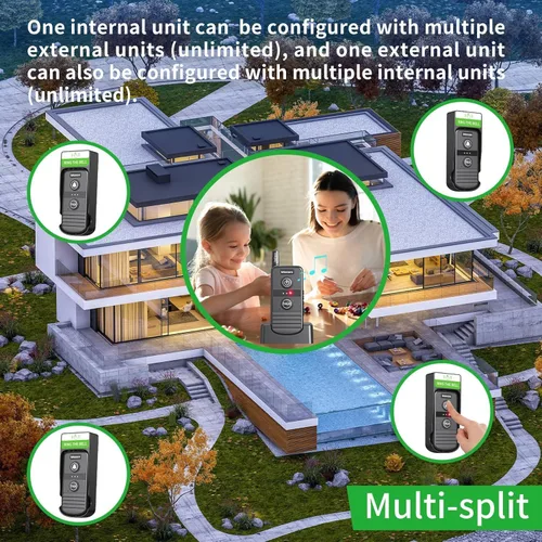 Vista 4 de Timbre inalámbrico, intercomunicadores inalámbricos para el hogar, sistema de intercomunicación inalámbrico de largo alcance de 4900 pies