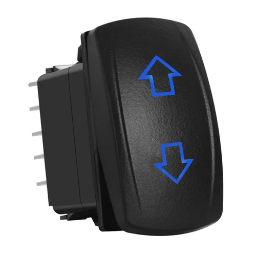 Vista 2 de Interruptor basculante momentáneo LED azul impermeable de 10 pines, interruptor momentáneo de encendido y apagado de 12 V/24 V, motor de CC