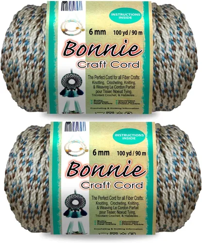 Vista 18 de Pepperell Bonnie - Cordón de macramé trenzado 6 mm x 91.4 m Almendra (Paquete de 2) Cordón de polipropileno retorcido para manualidades DIY