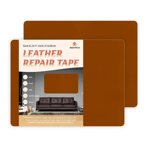 Vista 26 de BSZHTECH Cinta de reparación de cuero, parche de reparación de cuero autoadhesivo para sofás, muebles, sofás, asientos de automóvil, kit avanzado