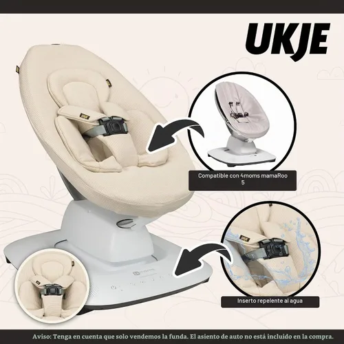 Vista 4 de UKJE Funda para columpio compatible con 4moms mamaRoo 5 Swing Accesorios para columpio de bebé Forro reversible para asiento infantil Fácil
