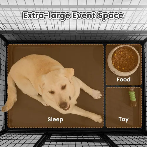 Vista 6 de Gardner Pet Jaula para perros resistente de 43 pulgadas con ruedas, jaula de metal plegable para perros pequeños y grandes, jaula indestructible