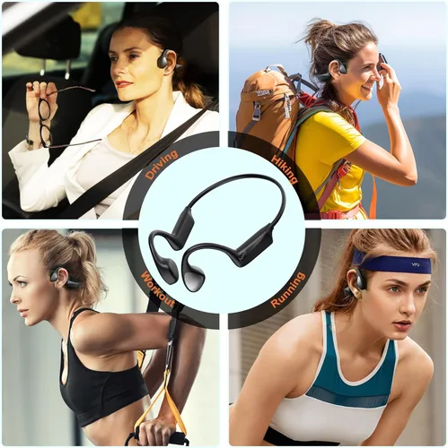 Vista 8 de Auriculares de Conducción Ósea - Auriculares Bluetooth 6.0 de Oído Abierto, Auriculares Inalámbricos con Micrófono y Ajuste Cómodo, 10 Horas