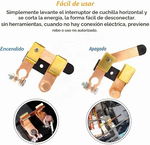 Vista 3 de Interruptor de cuchillo de batería, poste superior, desconexión de batería para automóvil, RV, barco, camión, vehículo, 12-24V, interruptor