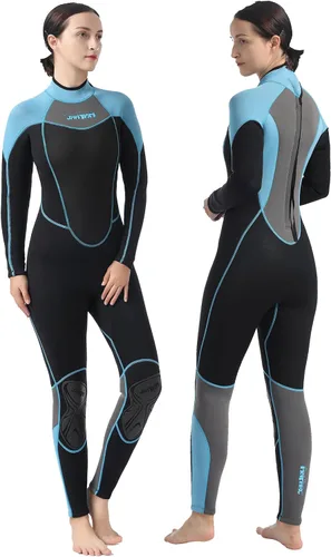 Vista 10 de Traje de neopreno de 0.118 pulgadas para mujer, natación en agua fría con cremallera trasera, adecuado para buceo, natación, surf, esnórquel y otros