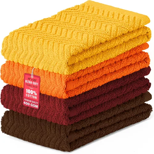 Vista 7 de DecorRack Paquete de 4 toallas de cocina, 100% algodón, 15 x 25 pulgadas, absorbentes para secar platos, toallas de mano, paños de limpieza