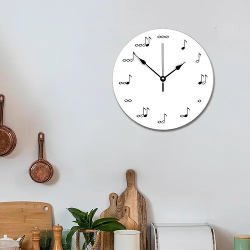 Vista 45 de Reloj de pared de guitarra acústica con aspecto de madera natural, reloj de madera rústico y elegante, 10 silenciosos, sin tictac, de cuarzo