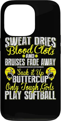 Vista 10 de iPhone 16 Only Tough Girls Play Softball - Funda resistente para jugador de sóftbol