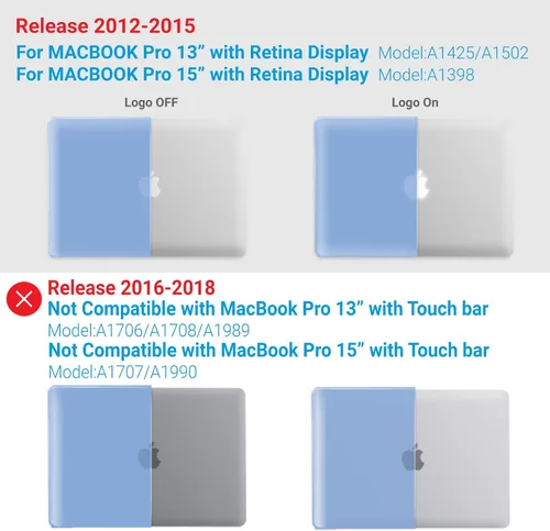 Vista 3 de IBENZER - Compatible con Funda para MacBook Pro de 13 Pulgadas 2015 2014 2013 Finales 2012 A1502 A1425, Carcasa Rígida con Cubierta para Teclado