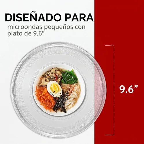 Vista 3 de Impresa Placa pequeña de repuesto para microondas – Plato giratorio – Ajuste universal – Compatible con placas de 9.6 pulgadas / 9.6 in – Accesorios