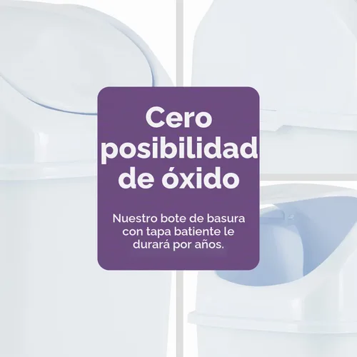 Vista 4 de Superio Mini tacho de basura de escritorio con tapa superior giratoria, contenedor de basura portátil de plástico para encimera, escritorio
