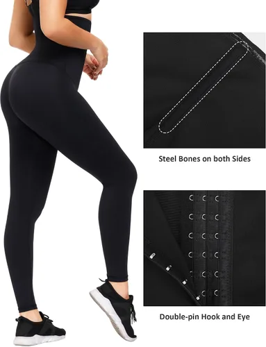 Vista 5 de FeelinGirl High Waisted Leggings Tummy Control for Women Corset Waist Trainer Thigh Slimming Compression Yoga Pants