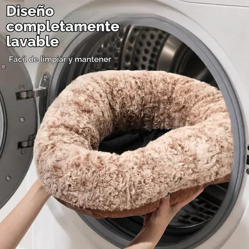 Vista 6 de FUKUMARU Cama extra gruesa para gatos, dona calmante, antiansiedad y Camello