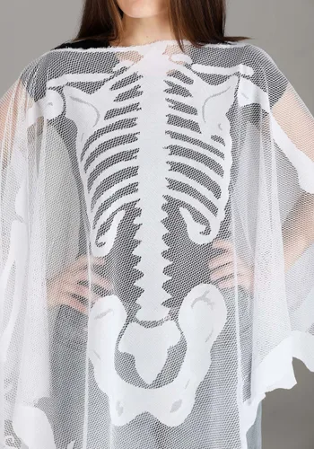Vista 3 de Poncho de Disfraz de Esqueleto Transparente para Adultos Multicolor