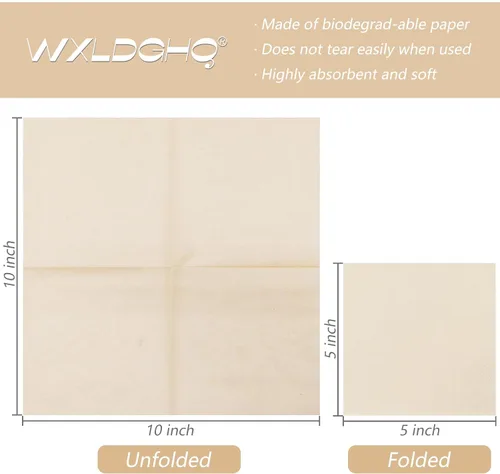 Vista 2 de 300 unidades de servilletas blancas lechosas para bebidas, servilletas de cóctel blancas lechosas de 2 capas, servilletas desechables para fiesta