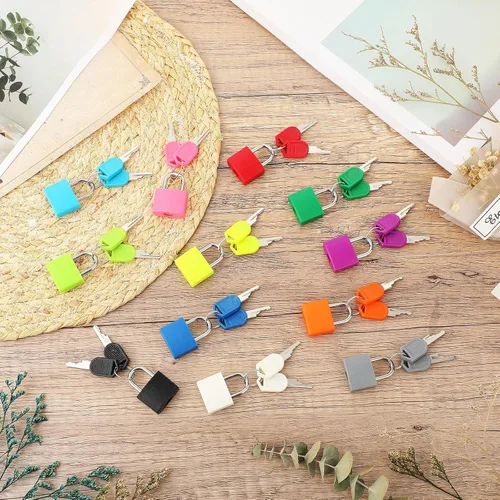 Vista 7 de Photect Candados de metal para maleta con llaves, candados de metal, multicolor, para equipaje pequeño, para escuela, gimnasio, aula, hogar, mochila