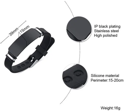 Vista 6 de ZKXXJ Pulseras de identificación de alerta médica para hombres y mujeres con insuficiencia suprarrenal – Pulsera ajustable de silicona