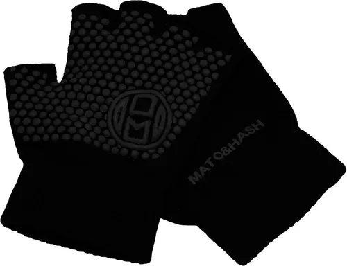 Vista 4 de Mato & Hash Guantes de agarre sin dedos para yoga, pilates Negro-gris-opaco
