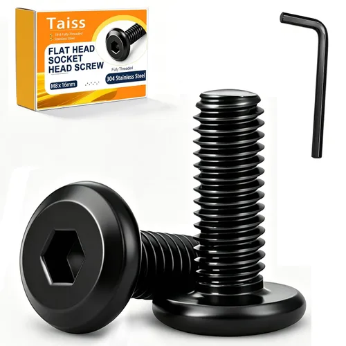 Vista 20 de Taiss 30 piezas 1/4-20 x 1 Tornillo de cabeza hexagonal con cabeza avellanada, pernos para muebles, tornillos para muebles de acero inoxidable 304