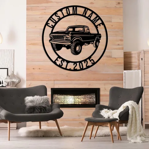 Vista 5 de Letreros metálicos personalizados para automóvil/camión, decoración de pared con nombre personalizado, decoración de garaje, decoración de taller