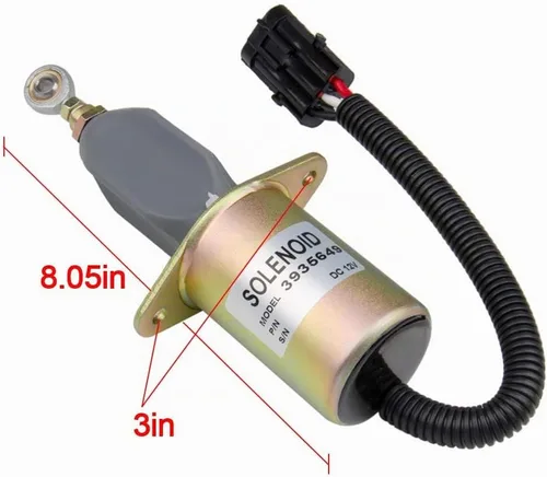Vista 2 de Reemplazo de solenoide de apagado de combustible 12V solamente 3" para motor diésel Cummins de 5.9L u 8.3L 3935649
