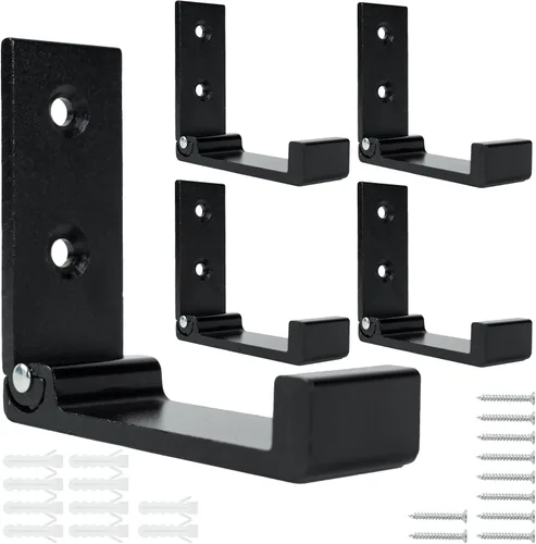 Vista 10 de Aynoo Gancho plegable para abrigos, 2 ganchos de pared plegables, ganchos de metal resistente para toallas, paquete de 2