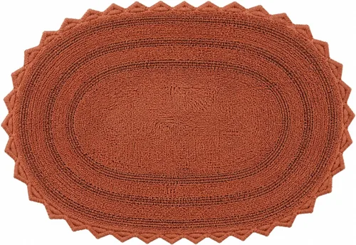 Vista 44 de Royal Blaze Tapete de baño de algodón rojo, reversible, pequeño ovalado de 18 x 26 pulgadas, lavable y decorativo