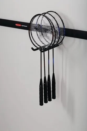 Vista 6 de Rubbermaid FastTrack Rail - Organizador de garaje con gancho multiusos de 50 libras de capacidad, níquel satinado, sistema de almacenamiento montado