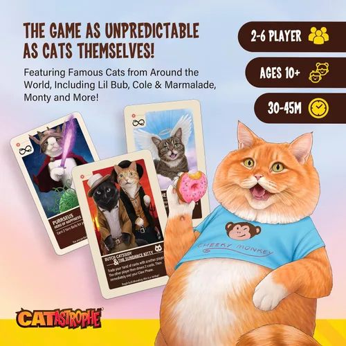 Vista 4 de CATastrophe Un Juego de 9 Vidas El Juego de Mesa Perfecto para la Noche Familiar y Amantes de los Gatos A partir de 10 años 2-6 Jugadores