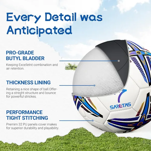 Vista 5 de Balones de fútbol Saretas que brillan en la oscuridad, tamaño 5, balón de regalo nocturno para adolescentes, junior y adultos, juego