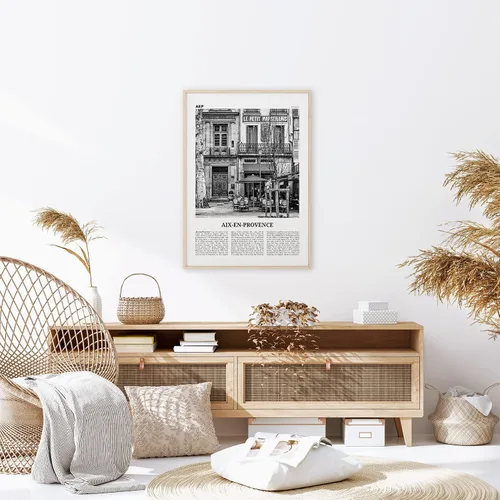 Vista 3 de Aix-en-Provence Print Black and White Local, Aix-en-Provence Wall Art, Aix-en-Provence Poster, Aix-en-Provence Photo, France, Côte d'Azur