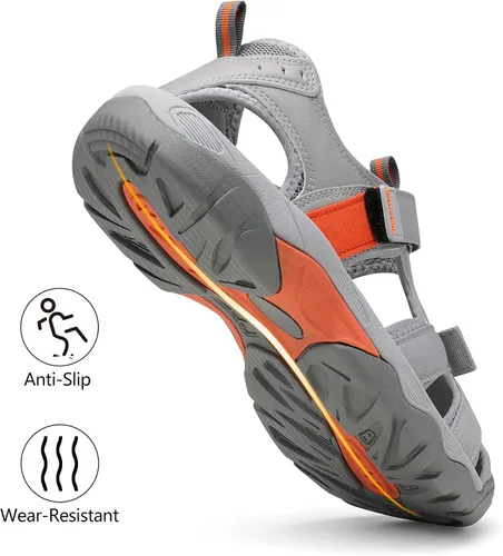 Vista 4 de DREAM PAIRS Sandalias deportivas de senderismo al aire libre para hombre, puntera cerrada, atlética, aventura, playa, pescador, sandalias de agua