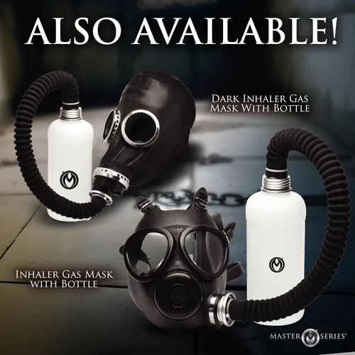 Vista 12 de Master Series Dark Inhaler Gas Mask with Bottle for Beginners, Men, Women, & Couples. One-Way Breathing