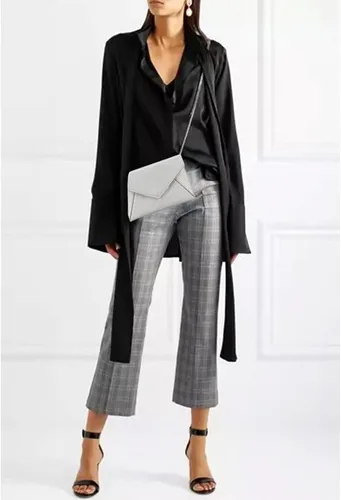 Vista 7 de Dexmay - Bolso de mano tipo sobre para mujer, tamaño mediano, de piel saffiano, plegable