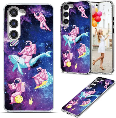 Vista 10 de Funda para Samsung Galaxy S23 Plus/S23+ - Funda protectora transparente de TPU suave a prueba de golpes con diseño de paraguas rojo de la torre Una