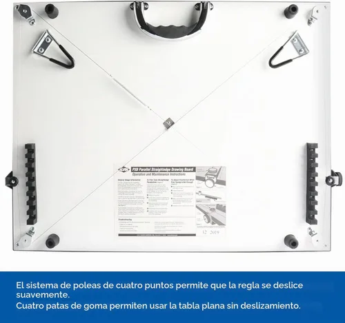 Vista 3 de Alvin tablero de dibujo con regla de borde recto paralela