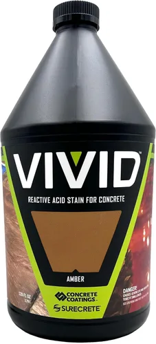 Vista 26 de CC Concrete Coatings Tinte ácido vívido para hormigón oliva 4OZ
