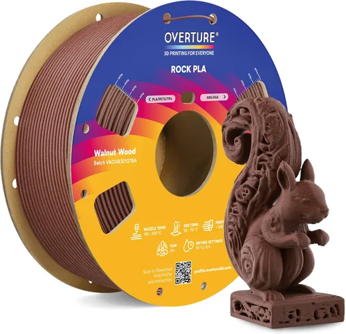 Vista 9 de OVERTURE - Filamento PLA Rock de 1.75 mm, para impresora 3D de mármol, carrete de 2.2 libras, precisión dimensional +/- 0.02 mm, para impresoras FDM