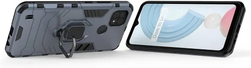 Vista 2 de MaiJin Compatible con Oppo Realme C21, soporte de anillo de metal, a prueba de golpes, parachoques duro