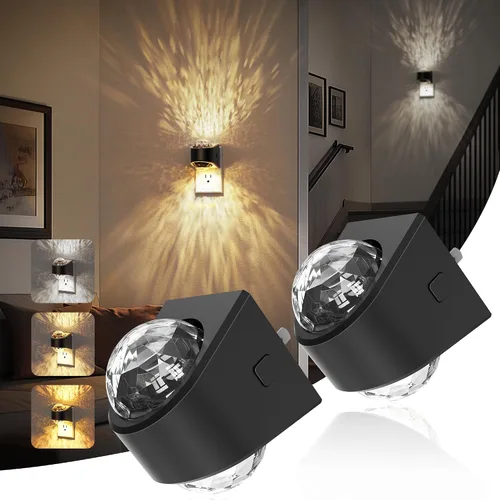 Vista 12 de JandCase Luces nocturnas enchufables a la pared, proyector de estrellas, luz nocturna de galaxia automática 3CCT, enchufe con sensor de luz