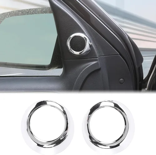 Vista 9 de Anillo de ajuste de cubierta de audio estéreo de sonido para puerta delantera interior de automóvil compatible con Toyota Tundra 2007-2021 Sequoia