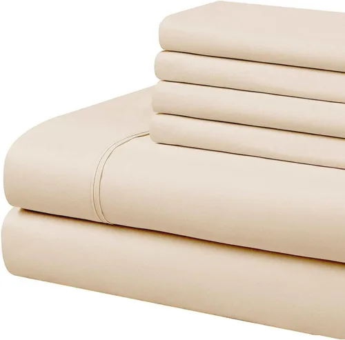 Vista 14 de Home Basics - Juego de sábanas de microfibra cepillada ultra suave de 4 piezas de 2.36 oz/m², hipoalergénico, individual, aguamarina