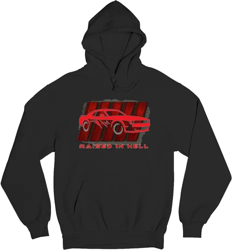 Vista 5 de Tee Hunt Raised In Hell Men's Graphic Hoodies and Crewneck Sweatshirts