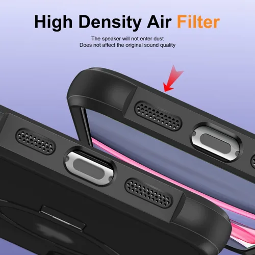 Vista 7 de CHAOFEnG Funda magnética compatible con iPhone 11 con soporte, prueba de caídas de grado militar, compatible con imán, anillo translúcido, parte
