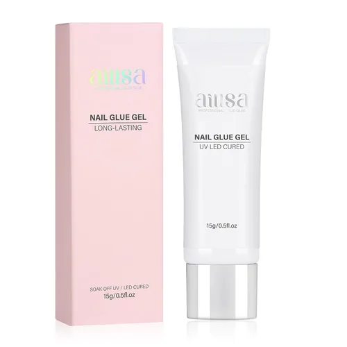 Vista 8 de AILLSA - Pegamento de uñas de gel para puntas de uñas, pegamento de gel súper fuerte y sólido 15g, pegamento de uñas acrílicas postizas