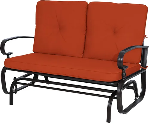 Vista 10 de Incbruce Silla Mecedora Deslizante para Exteriores Banco Deslizante de Patio para 2 Personas, Asiento Loveseat de Porche Juego de Sillas de Patio
